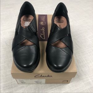 Clarks Cushions Soft Black Idela Flats size 7.5